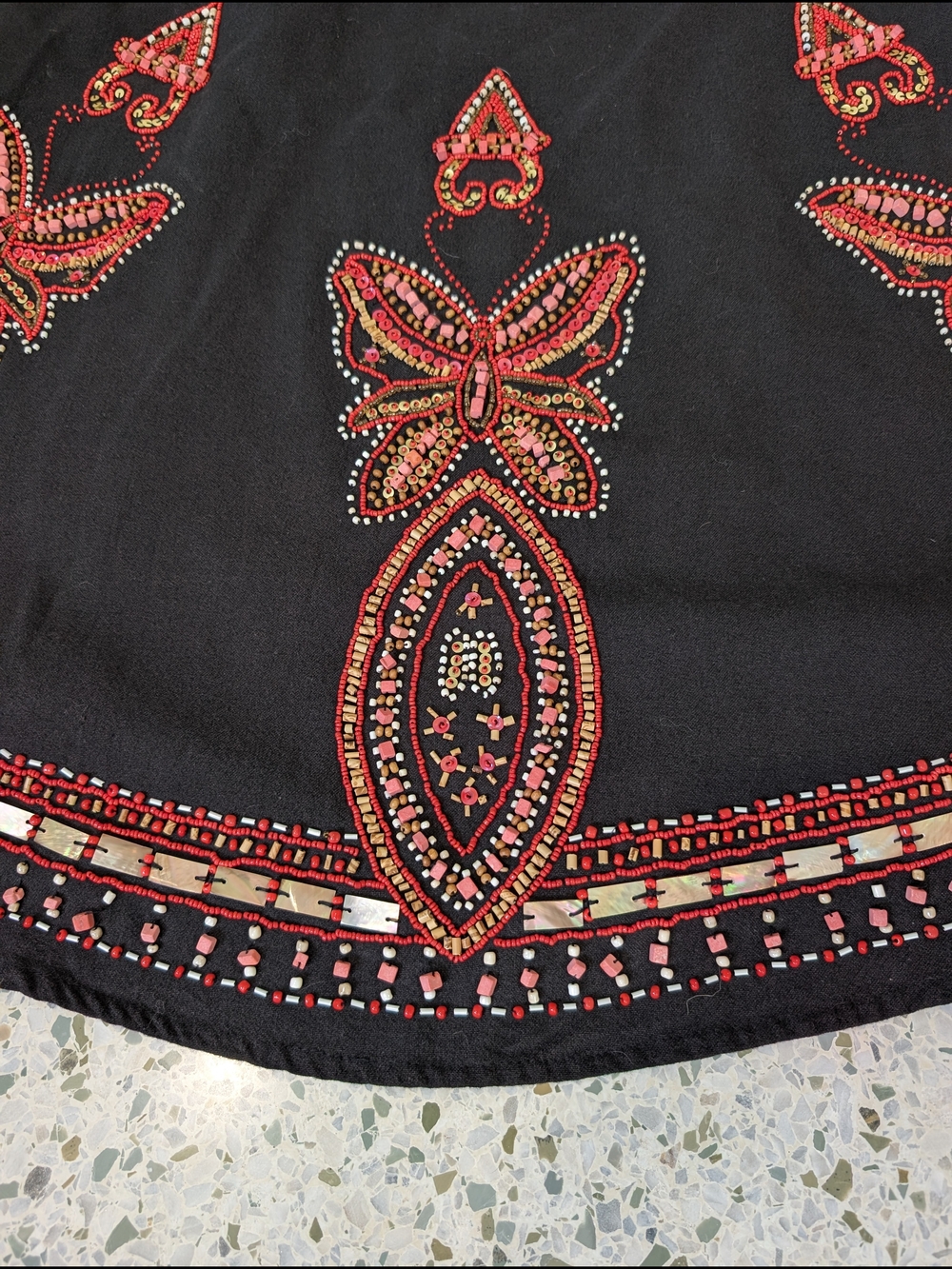 Basil & Maude Black Beaded Skirt